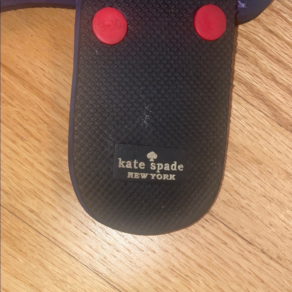 Kate Spade Black and Red Floral Flip Flops - Picture 6 of 7